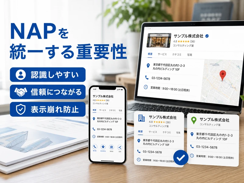 Googleビジネスプロフィールのnapとは?統一すべき3つの情報と整え方