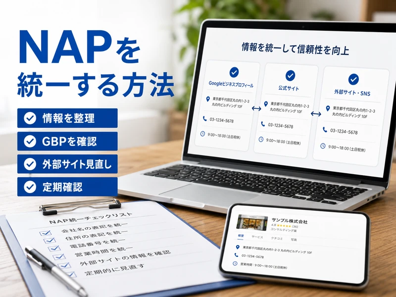 Googleビジネスプロフィールのnapとは?統一すべき3つの情報と整え方