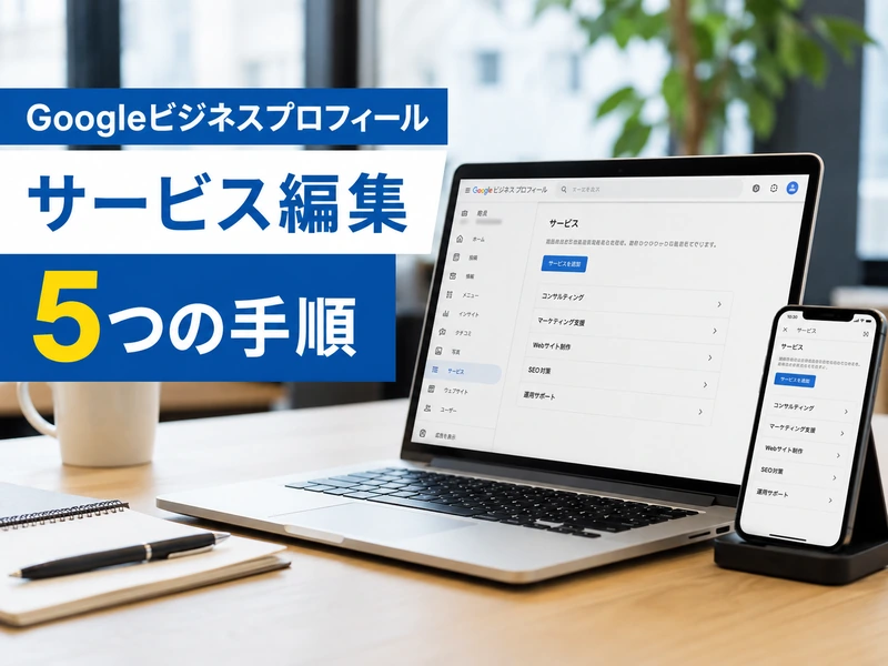 【Googleビジネスプロフィール】サービスの編集方法を5つの手順で解説!表示されない時の対処法も紹介