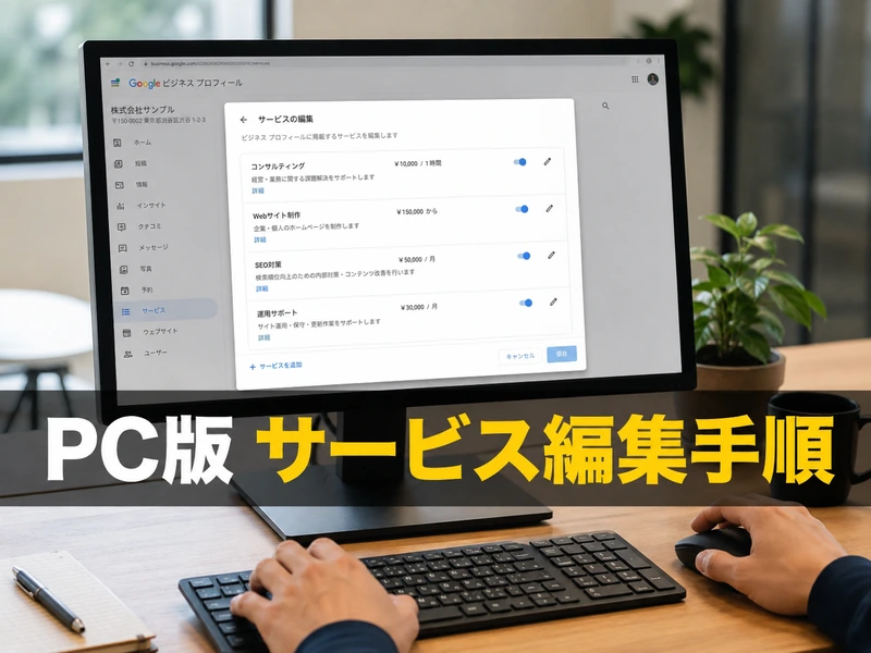【Googleビジネスプロフィール】サービスの編集方法を5つの手順で解説!表示されない時の対処法も紹介