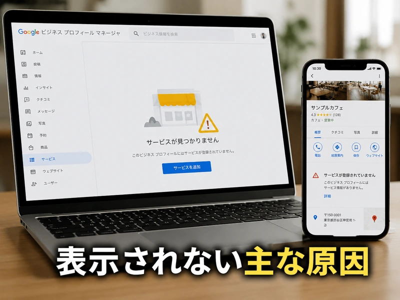 【Googleビジネスプロフィール】サービスの編集方法を5つの手順で解説!表示されない時の対処法も紹介