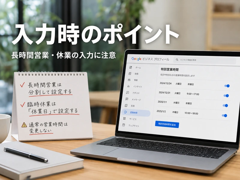 Googleビジネスプロフィールの特別営業時間とは？設定方法3ステップとメリットを解説