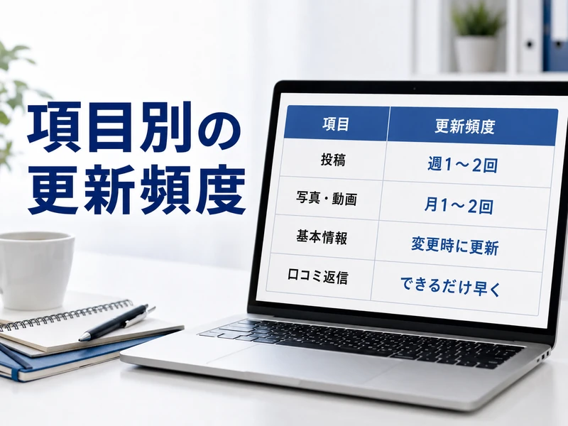 【MEO対策】Googleビジネスプロフィールの更新頻度は週1〜2回が目安!投稿・写真・基本情報のタイミングを解説